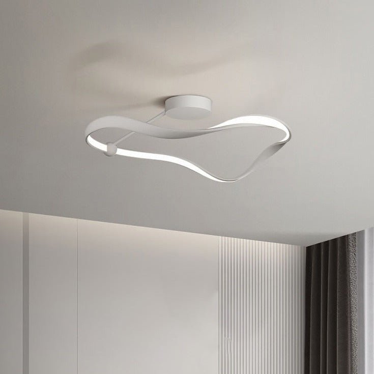 Modern LED Ceiling Light Fixture Wave Design Black White 48W 58W for Living Room Bedroom — Image 2