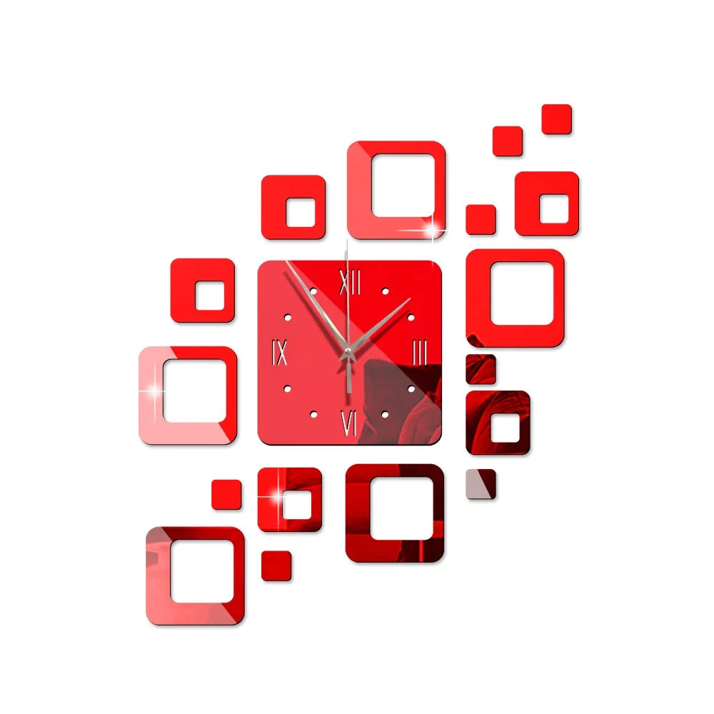 Modern DIY 3D Wall Clock Acrylic Mirror Surface Decorative Clock — Image 9