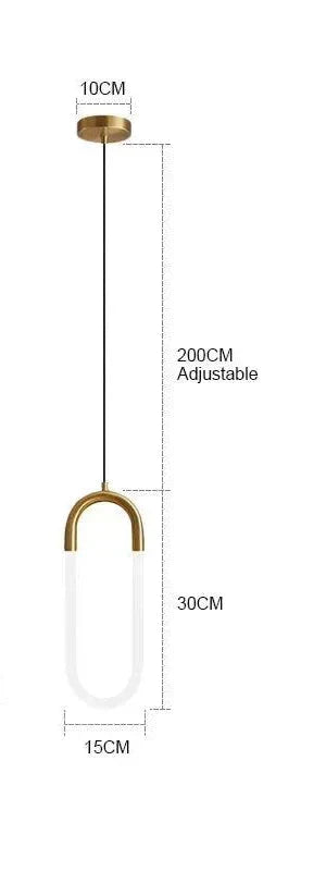 Contemporary LED Pendant Light Fixture Adjustable Hanging Ceiling Lamp Gold Metal — Image 14