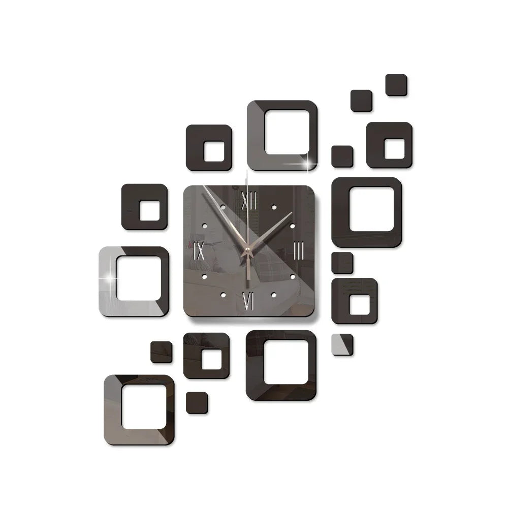 Modern DIY 3D Wall Clock Acrylic Mirror Surface Decorative Clock — Image 6