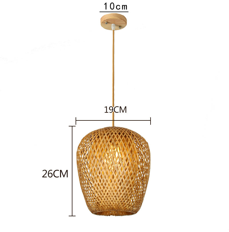 Elegant Bamboo Pendant Light - Natural Woven Design, Adjustable Height, 30cm Diameter — Image 17