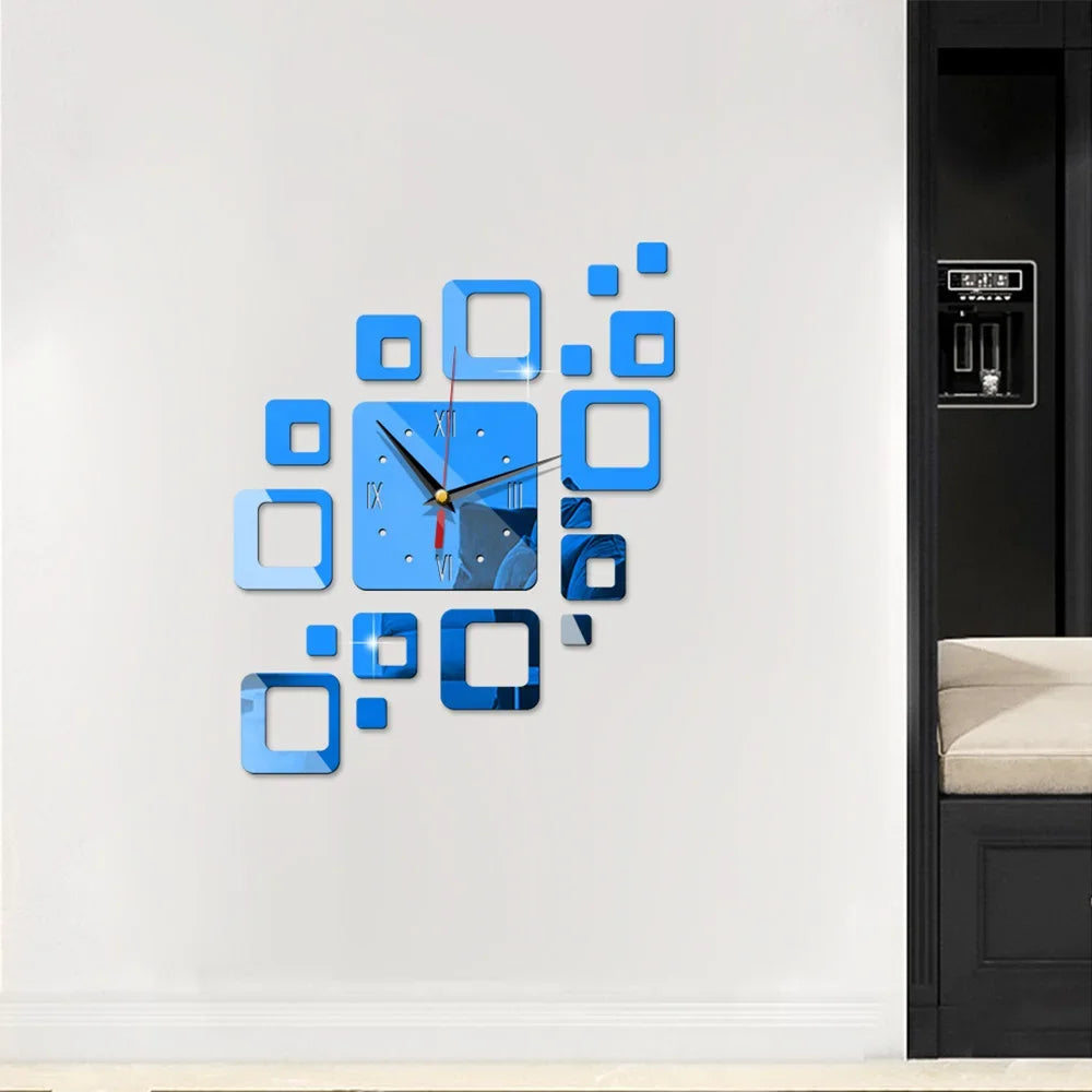 Modern DIY 3D Wall Clock Acrylic Mirror Surface Decorative Clock — Image 5
