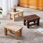 Wooden Step Stool Set 3-Pack Natural Dark Light Finish Solid Wood 30x20x18cm — Main Image