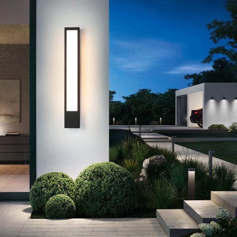 Modern Outdoor Wall Light Fixture LED Wrought Iron Acrylic 80cm Black Waterproof — Main Image