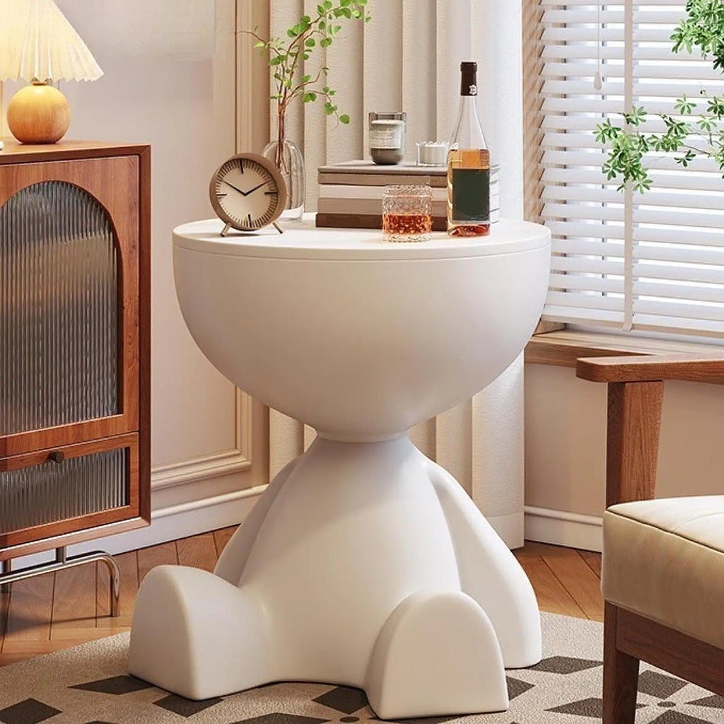 Contemporary Sculptural Side Table Polyethylene Multicolor 38cm Indoor Outdoor — Image 2
