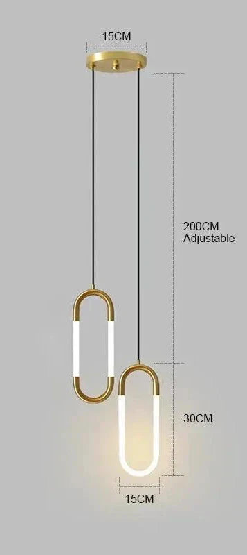 Contemporary LED Pendant Light Fixture Adjustable Hanging Ceiling Lamp Gold Metal — Image 20