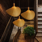 Elegant Bamboo Pendant Light - Natural Woven Design, Adjustable Height, 30cm Diameter — Image 5