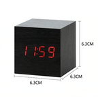 Modern LED Wooden Cube Alarm Clock Multi-Color Display USB Powered 6.3cm — Image 8