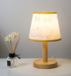 Elegant Wooden Table Lamp with Pleated Shade - Beige & White, Solid Wood, 27cm/32cm — Image 11