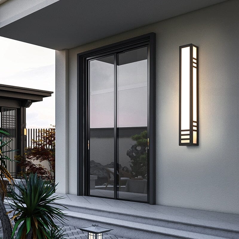 Modern Outdoor Wall Light Fixture LED Wrought Iron Acrylic 80cm Black Waterproof — Image 8