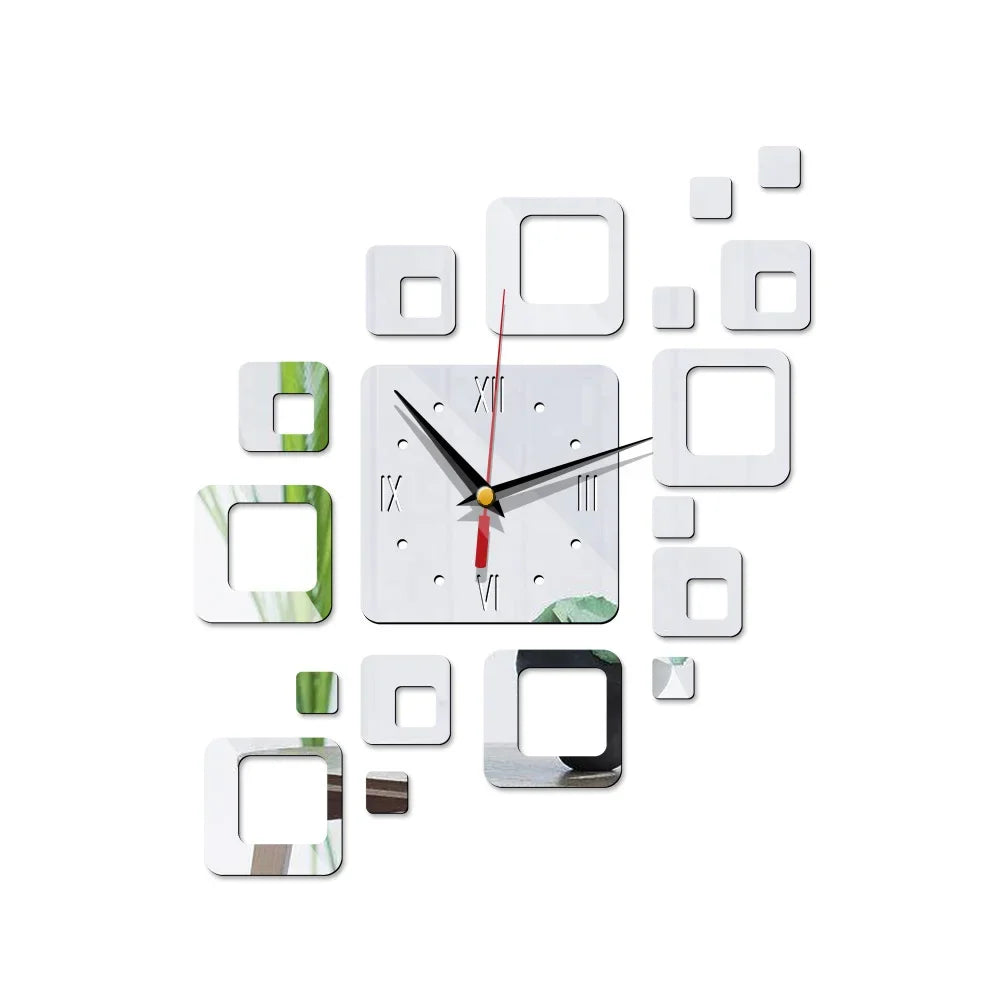 Modern DIY 3D Wall Clock Acrylic Mirror Surface Decorative Clock — Image 10