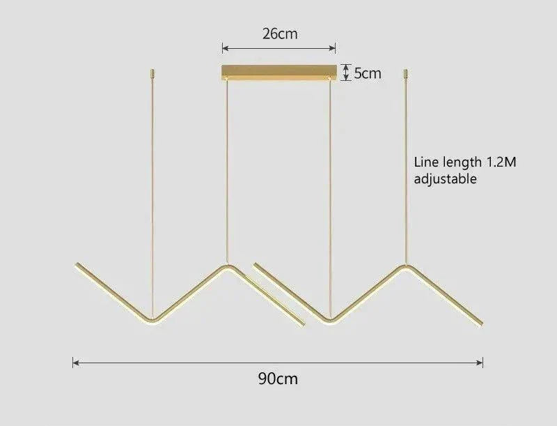 Contemporary LED Pendant Light Fixture - Black, Gold, White, Adjustable, 90cm — Image 10