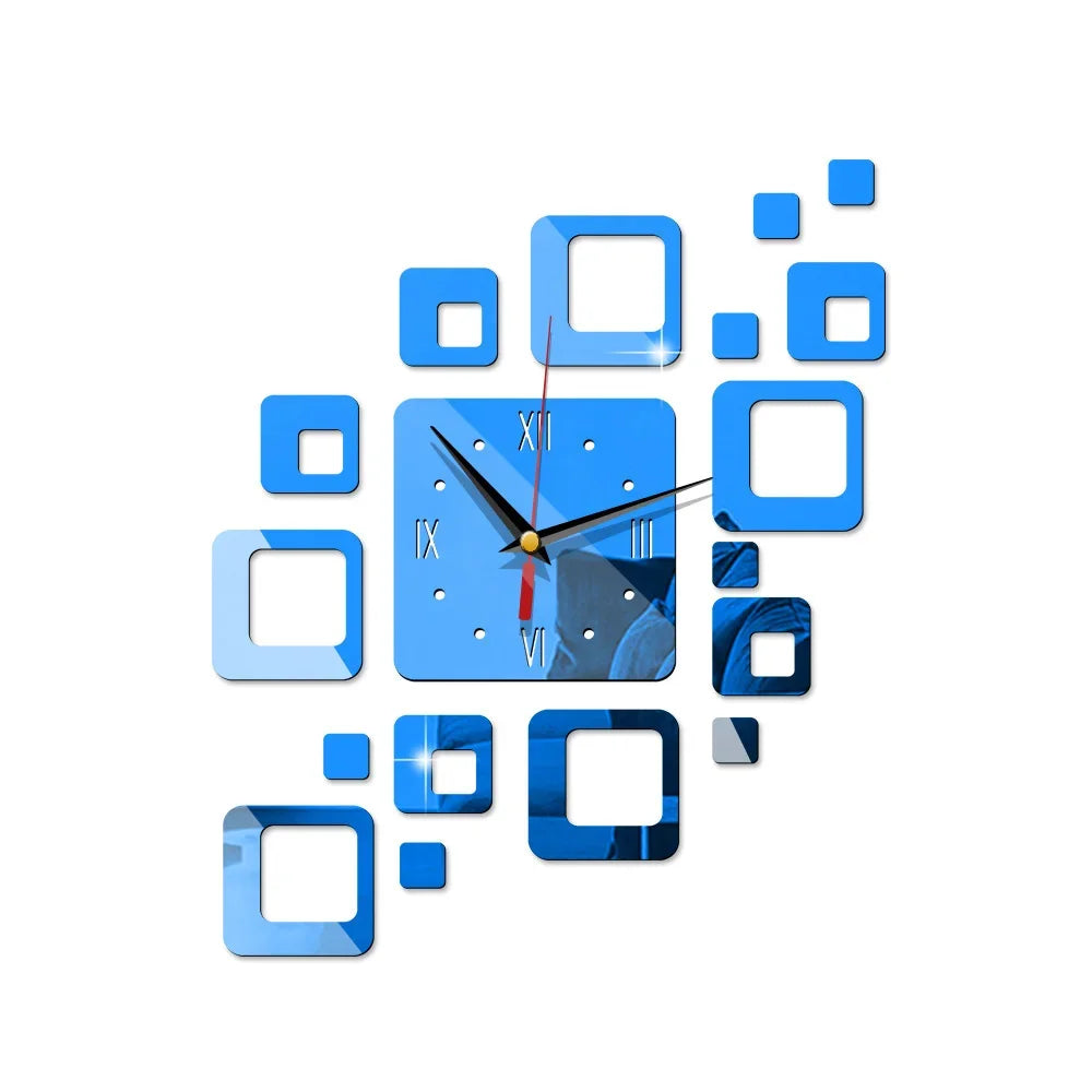 Modern DIY 3D Wall Clock Acrylic Mirror Surface Decorative Clock — Image 7