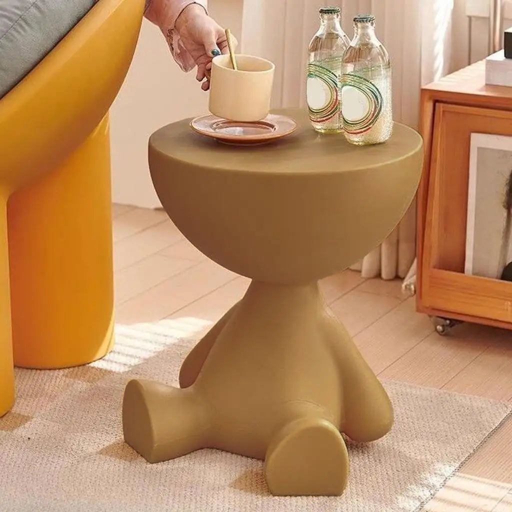 Contemporary Sculptural Side Table Polyethylene Multicolor 38cm Indoor Outdoor — Main Image