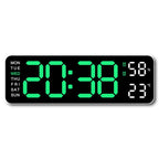 Digital Wall Clock LED Display with Temperature Humidity Dual Alarm Adjustable Brightness Modern Home Decor — Image 7