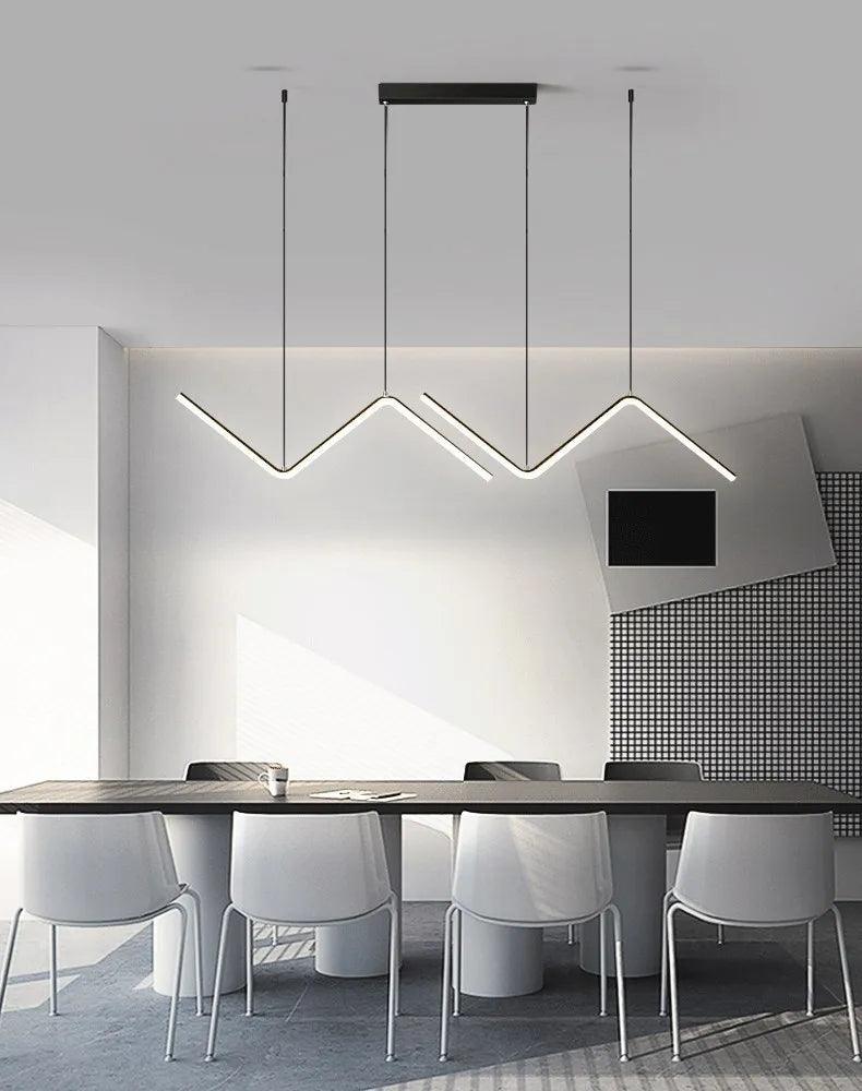Contemporary LED Pendant Light Fixture - Black, Gold, White, Adjustable, 90cm — Image 5