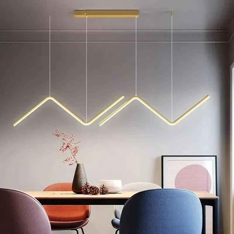 Contemporary LED Pendant Light Fixture - Black, Gold, White, Adjustable, 90cm — Image 2