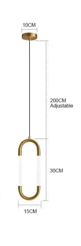 Contemporary LED Pendant Light Fixture Adjustable Hanging Ceiling Lamp Gold Metal — Image 12