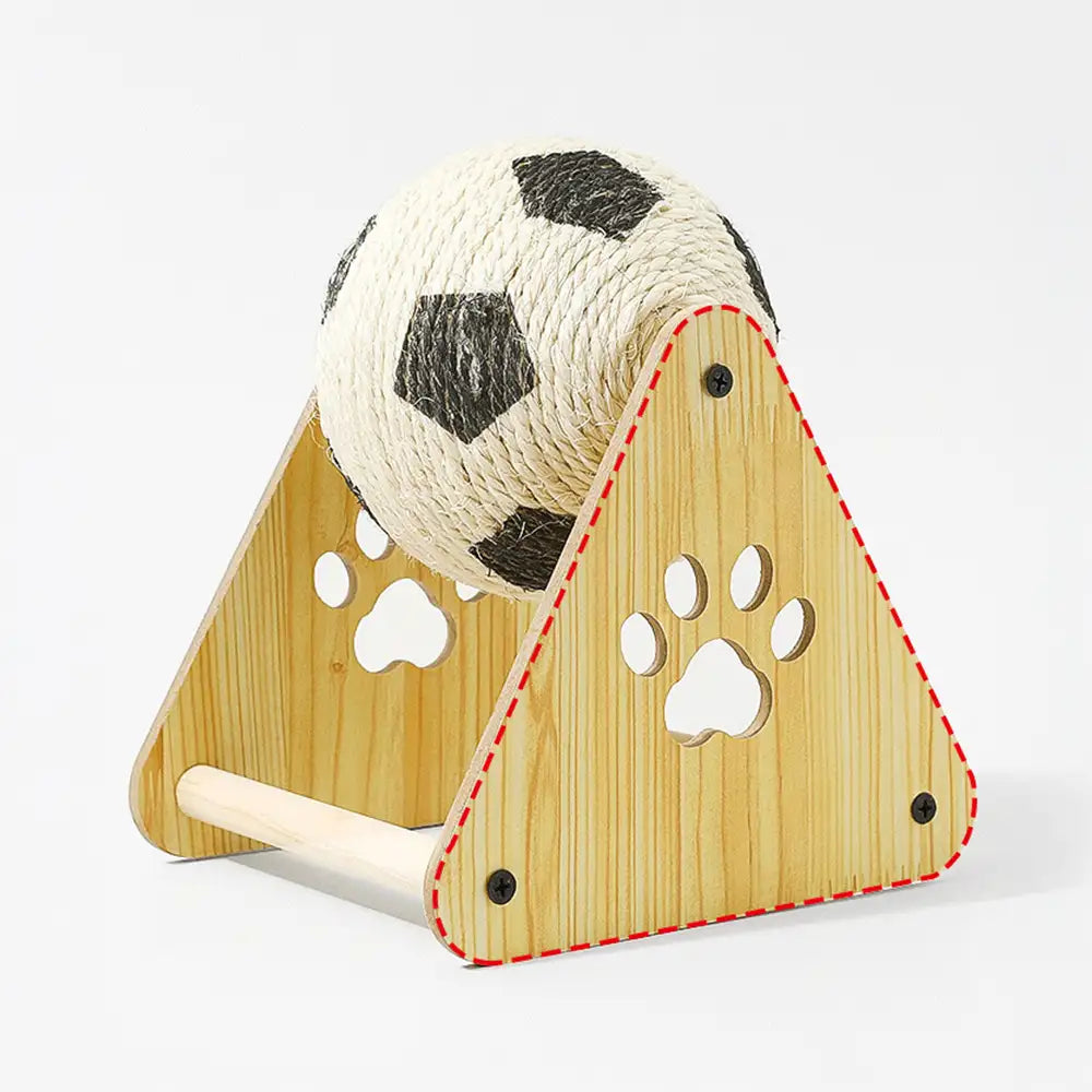Interactive Cat Toy Scratching Ball Wood Frame Sisal Rope Fun Design Durable Pet Play — Image 6