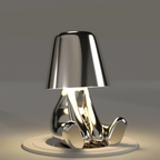 Modern Decorative Table Lamp Human Figure Metal Finish Gold Silver — Image 11