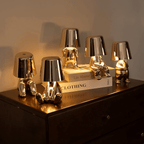 Modern Decorative Table Lamp Human Figure Metal Finish Gold Silver — Image 4