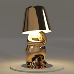 Modern Decorative Table Lamp Human Figure Metal Finish Gold Silver — Image 7