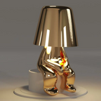Modern Decorative Table Lamp Human Figure Metal Finish Gold Silver — Image 8