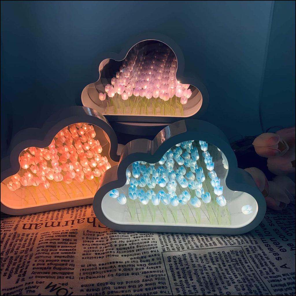 Cloud LED Flower Night Light Infinity Mirror Multicolor Decorative Lamp — Image 2