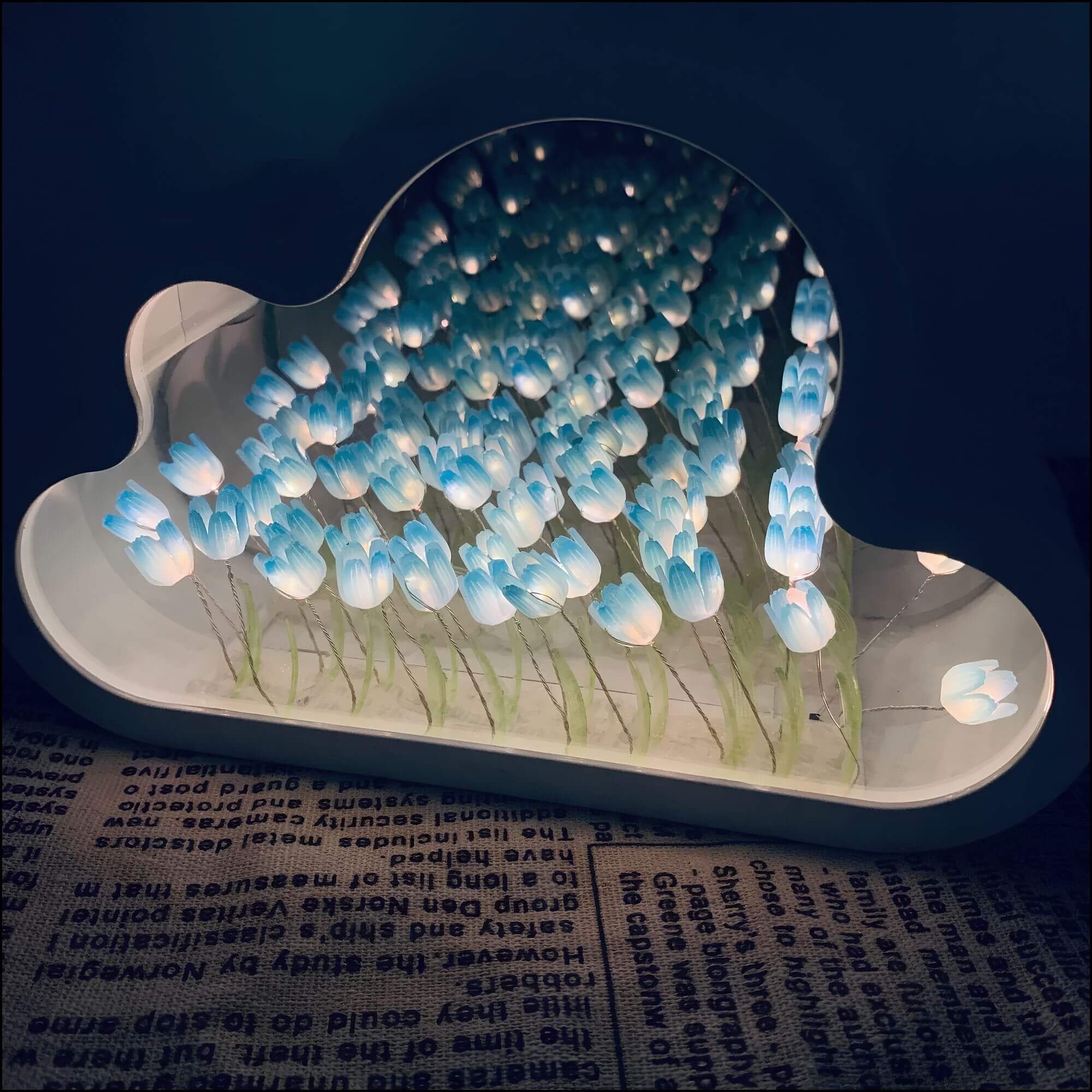 Cloud LED Flower Night Light Infinity Mirror Multicolor Decorative Lamp — Image 3