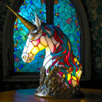 Artistic Stained Glass Animal Lamp Multicolor Handcrafted Home Decor Night Light — Main Image