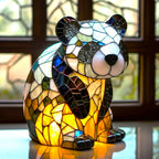 Artistic Stained Glass Animal Lamp Multicolor Handcrafted Home Decor Night Light — Image 3