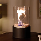 Glass Tabletop Fire Pit Portable Bioethanol Fireplace Indoor Outdoor Use — Image 2