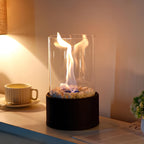 Glass Tabletop Fire Pit Portable Bioethanol Fireplace Indoor Outdoor Use — Image 3
