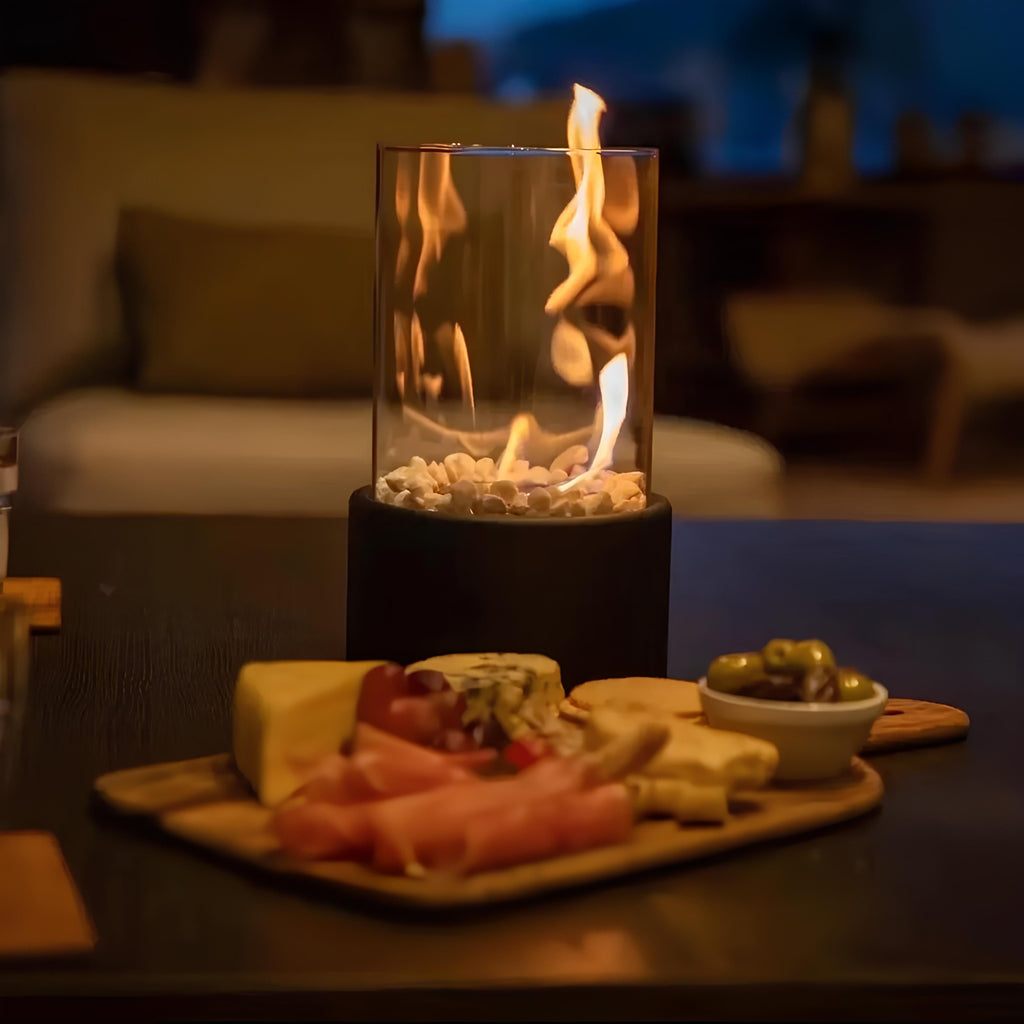 Glass Tabletop Fire Pit Portable Bioethanol Fireplace Indoor Outdoor Use — Image 5