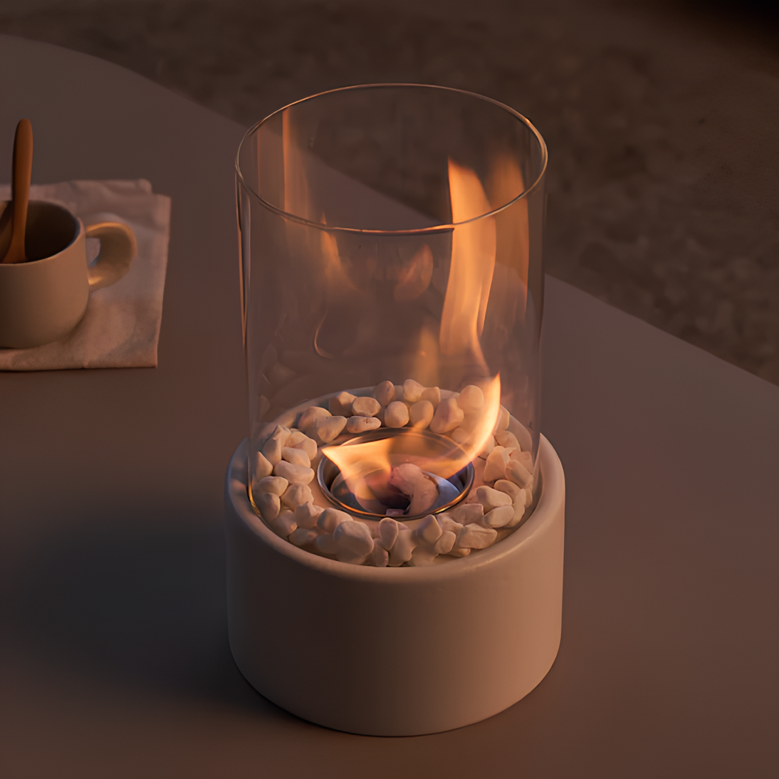 Glass Tabletop Fire Pit Portable Bioethanol Fireplace Indoor Outdoor Use — Image 10