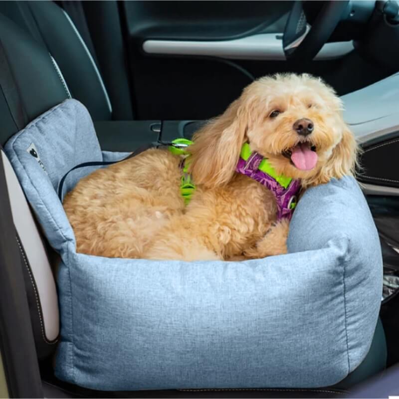 Funny Fuzzy Pet Car Seat Bed Durable Washable Fabric Safety Straps Anti-Slip Design for Dogs — Image 10