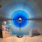 Modern LED Table Lamp Acrylic Adjustable Light Patterns Blue Home Decor — Image 2