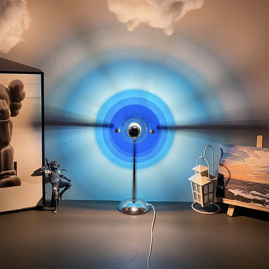 Modern LED Table Lamp Acrylic Adjustable Light Patterns Blue Home Decor — Image 7