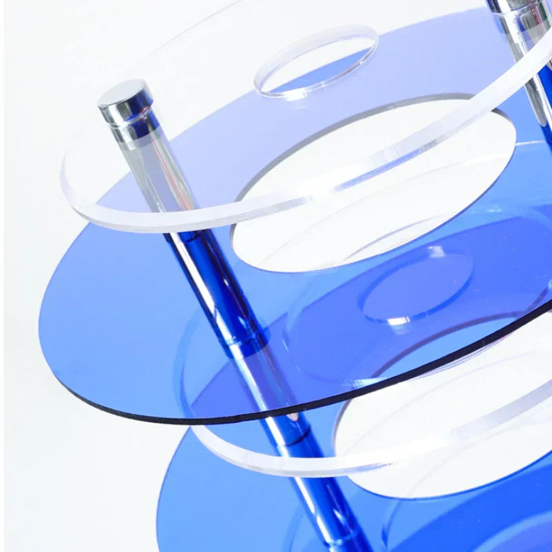 Modern LED Table Lamp Acrylic Adjustable Light Patterns Blue Home Decor — Image 4