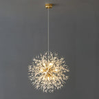 Luxurious Crystal Chandelier Pendant Light Fixture Dandelion Design Gold — Image 7