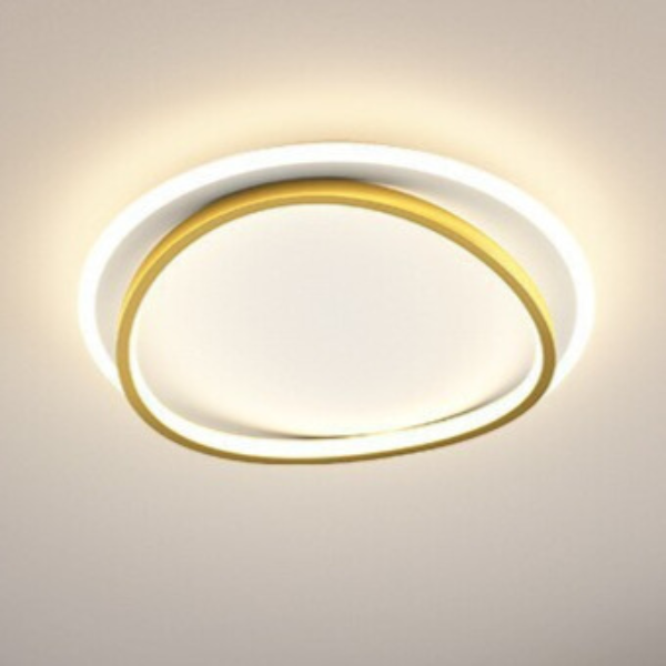 Modern LED Ceiling Light Fixture Acrylic Flush Mount Energy-Efficient Design White Gold — Image 2