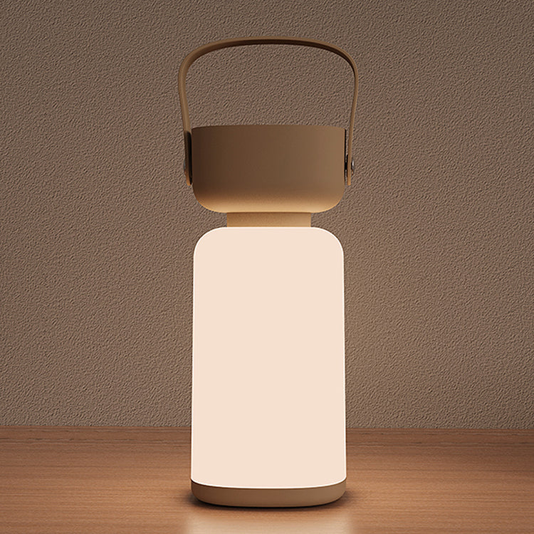Portable LED Lantern Rechargeable USB Dimmable Brightness with Handle Blue Brown — Image 2