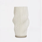 Elegant Wave Design Table Lamp - White Ceramic, Ambient Lighting, 12-inch — Image 2