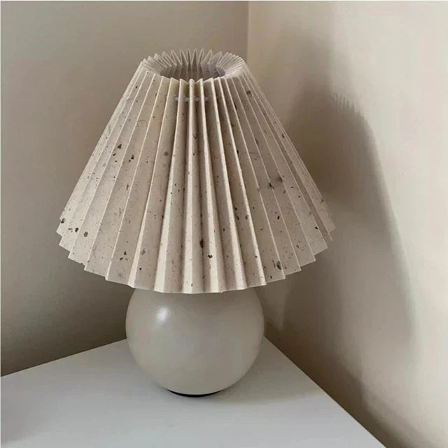 Ceramic Table Lamp with Pleated Fabric Shade, Pink, Modern Home Decor — Image 17
