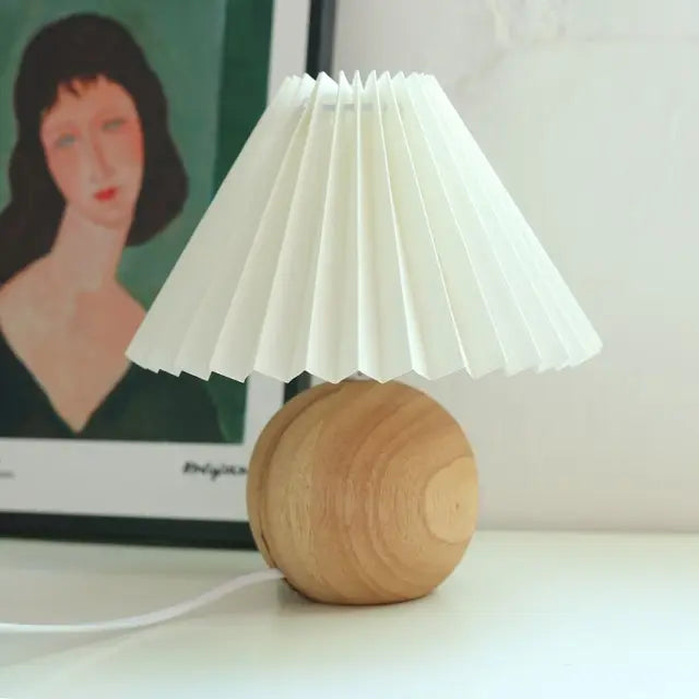 Ceramic Table Lamp with Pleated Fabric Shade, Pink, Modern Home Decor — Image 14