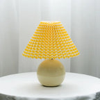 Ceramic Table Lamp with Pleated Fabric Shade, Pink, Modern Home Decor — Image 7