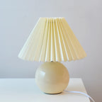 Ceramic Table Lamp with Pleated Fabric Shade, Pink, Modern Home Decor — Image 9