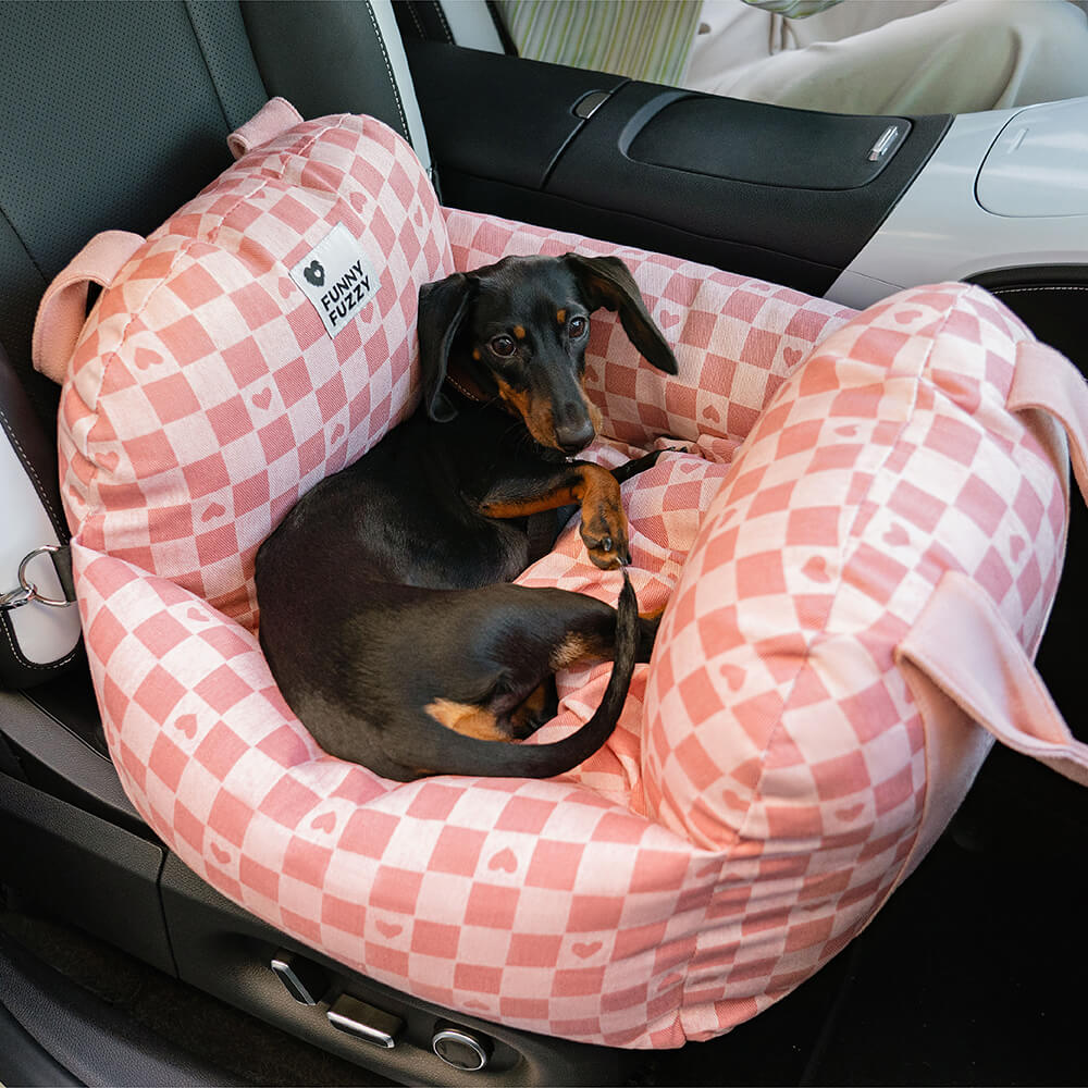 Funny Fuzzy Pet Car Seat Bed Soft Washable Cushion Safety Strap Anti-Slip Bottom — Image 20