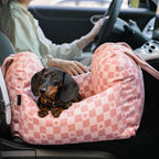 Funny Fuzzy Pet Car Seat Bed Soft Washable Cushion Safety Strap Anti-Slip Bottom — Image 19