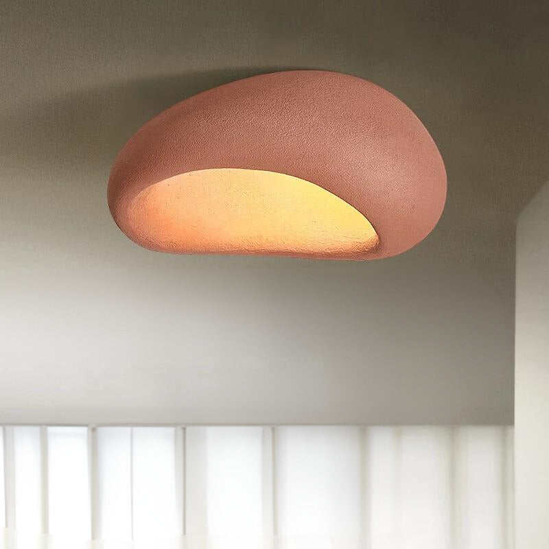 Modern Minimalist Ceiling Light Stone Texture LED Flush Mount Fixture — Image 3